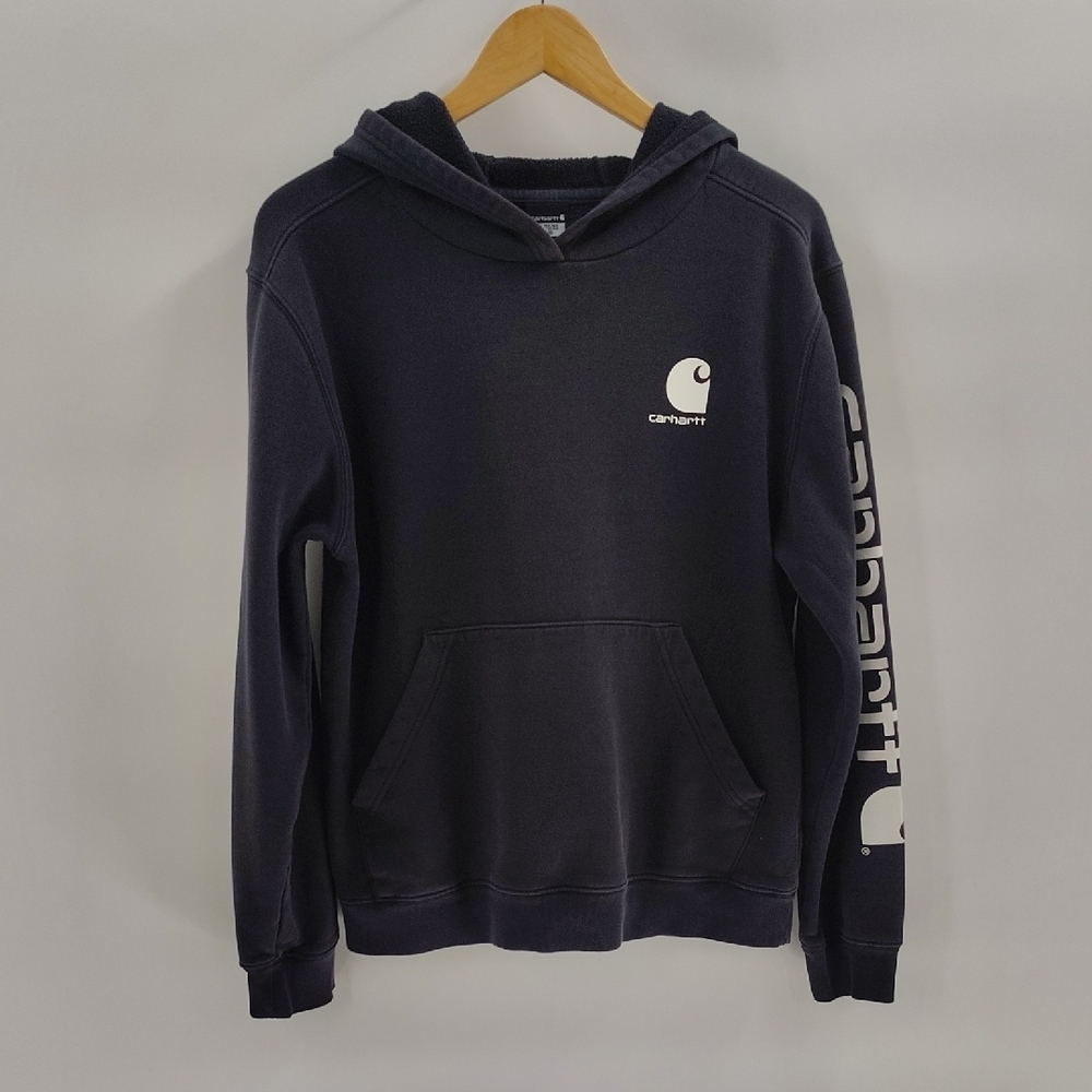 Carhartt Kids Hooded Sweatshirt Size XL Black White Lettering
